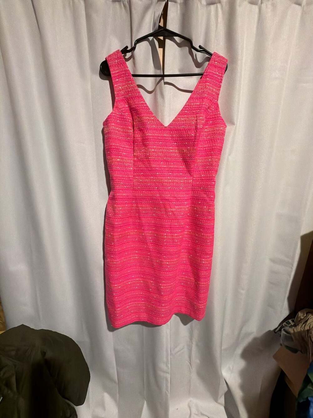 Lilly Pulitzer Laidley Dress Size 10 Pink Tweed Metallic